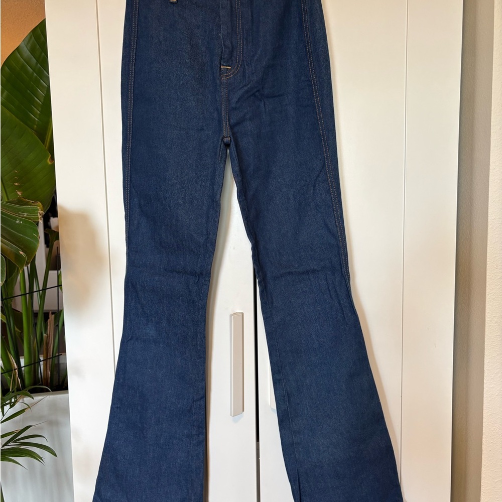 7 For All Mankind Dark Blue Flare Jeans